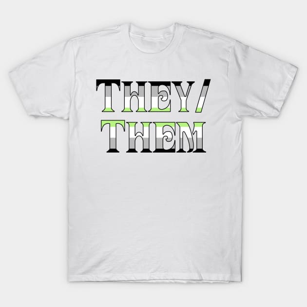 Agender They/Then T-Shirt by Optimysticals